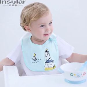 Insular Snap On 3pcs Baby Bib Pure Cotton Drool Pad Soft Absorbent Cloth Bib for Infant