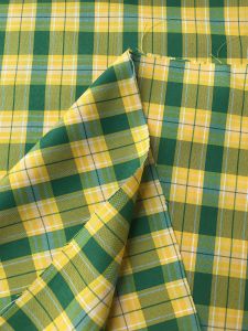SGS-Yellow Checkered Fabric Cloth Textile Tela 60” width sold per yard by SewWear
