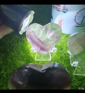 crystal decorations fluorite heart shape