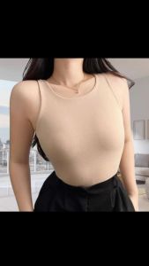 New Amanda Double Lining Cotton Spandex Cropped Sando Top Racerback