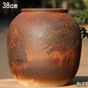 Rustic Ceramics Flower Pot for B&B Vintage Old Jar Triangular Plumbago Rose Planters Japanese Wabi-Sabi Style Garden Pots