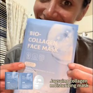 Jaysuing Collagen Hydrating Mask 4pcs Whitening Moisturizing Anti-Wrinkle Mask Firming Brightening