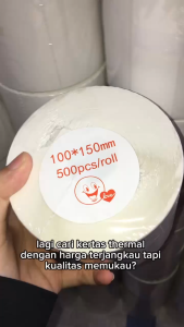 Kertas Thermal Label Roll uk 100 x 150 mm isi 500pcs A6