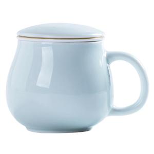 Jingdezhen Tea Cup Ceramic Filter Cup Tea Water Separation Office Tea Brewing Cup Mug with Lid Household Water Cup