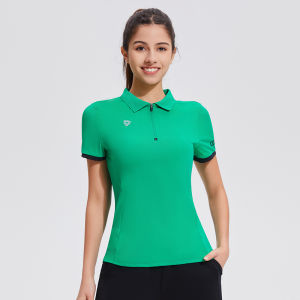 COSLEAF | Golf Training Running Fitness Wear Womens New Tapered High Neck Short Sleeve