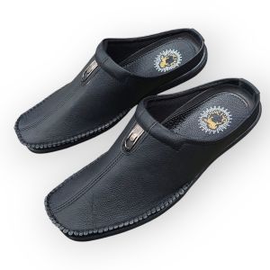 SEPATU SANDAL BUSTONG KASUAL PRIA ( GARANSI KULIT SAPI 100% ) MODEL 260 HITAM ( PREMIUM HIGH QUALITY )