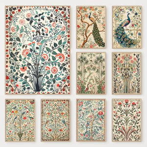 Colorful Indian Floral Bamboo and Bird Artwork Jigsaw Puzzle 1000PCS-50X70CM Stress Relief Puzzle Wall Art Decor Gift