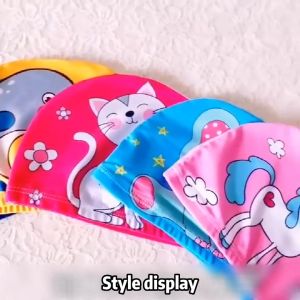 2-10 Years Kids Swim Caps Baby Waterproof Bathing Caps Children Cartoon Swimming Hat for Earlier Learning Swimming Cap