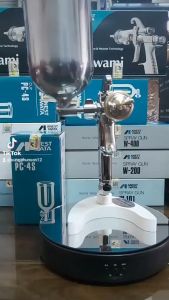 Súng phun sơn Iwata Kiwami 1-13B4 .Bec 1.3 chuyên phun màu nhũ bạc Cốc inox có chân đứng 400ml