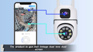 V380 PRO 1080P HD Wireless WiFi CCTV Camera Dual Lens  Full Color Night Vision Two Way Audio And Speaker IP Security Cameras Connect Cellphone And AI Motion Detection  Surveillance Camera PTZ Rotatable 360° Automatic Tracking CCTV