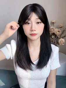 [Tặng Lưới] - Tóc Giả Nữ Nguyên Đầu Lửng Mái Bay Hàn Quốc Q01 – Tặng Lưới -Sợi Tơ Nhân Tạo Cao Cấp Như Tóc Thật Siêu Th