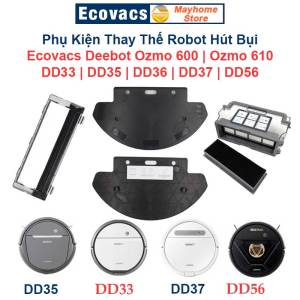 Hộp Bụi Nắp Chổi Lăn Đế Gắn Khăn Lau Robot Hút Bụi Lau Nhà Ecovacs Deebot Ozmo 600| Ozmo 610 | DD33 | DD35 | DD36 | DD37 | DD56