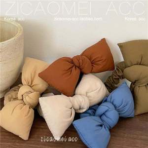 Retro Artistic Style Cotton Butterfly Knot Hair Ties Elegant Versatile Ponytail Holder Ball Head Rope Elastic Band