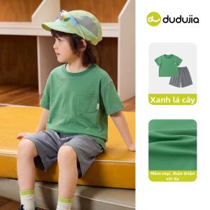 DUDUJIA | Bộ Quần Short Tay Ngắn và Áo Thun cho Bé Trai và Bé Gái