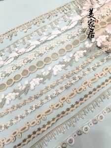 Vải Trang Trí Ren Viền Trắng Dập Nổi Ren Viền Nhỏ Phong Cách Nước Hoa Viền Rộng Tan Trong Nước Phụ Kiện Rèm Cửa