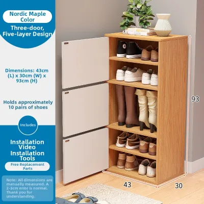 Xinyafitment | Space-saving Storage Cabinet Slim Multi-layer Hallway Shoe Storage