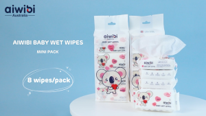 Aiwibi Mini Baby Wet Wipes with Tea Tree Oil (8s x 8 packs)