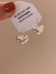 Retro Fashion Matte Heart Starburst Earrings Elegant Minimalist Luxury Design High-End Feelings Alloy Ear Jewelry Accessories