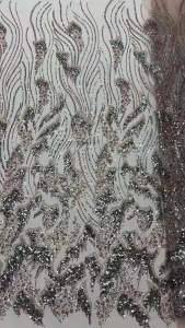 OLEVO | Navy Blue Sequin Luxury Beads Lace African 2026 High Quality 5 Yards Handmade Sequins Fabric Nigeria For Evening Party Dress