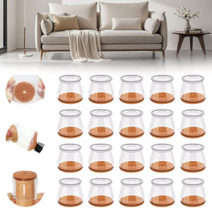 24 Pcs Silicone Chair Leg Floor Protectors with Non-slip Felt Furniture Cups for Hardwood Floors Protect Floors from Scratches