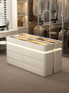 Zoston French Style Luxury Lightwood Cabinet Jewelry Hat Display Stand Wide Drawer Style Solid Wood Display Cabinet for Home Use