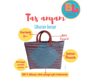 Tas lurik anyaman Tas keranjang anyaman Tas belanja Tas Souvenir Uk BESAR