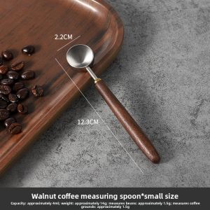 MONGDIO | Stainless Steel Coffee Measuring Spoon Walnut Wood Handle