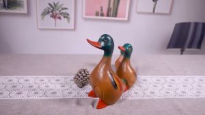 เป็ดตั้งโต๊ะไม้แกะสลัก ของเล่นเด็ก ของเล่นไม้สำหรับเด็ก ของตกแต่งโรงแรม ตกแต่งบ้าน เป็ดไม้ ของตกแต่งบ้าน