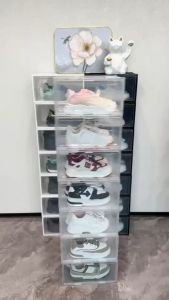 กล่องรองเท้าฝาข้าง Clear Color กล่องไซส์ใหญ่ แบบฝาข้าง กล่องเก็บของอเนกประสงค์ ฝาเปิด-ปิด วางซ้อนต่อกันได้