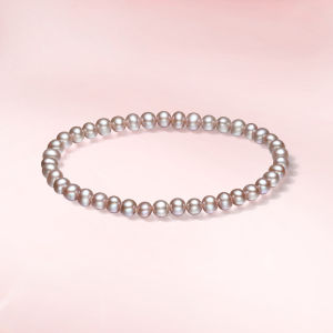 ZHOU LIU FU 周六福 Freshwater Pearl Bracelet Natural White Pearls Purple Pearls Elastic Bracelet for Women 17CM X1913544/X1913543/X1913542