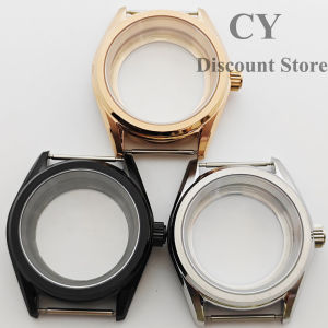 RICHUS NH35 Case 38mm Silver Black Stainless Steel Sapphire Crystal Watch Case Fit NH35 NH36 ETA2824 PT5000 Movement Watch Parts