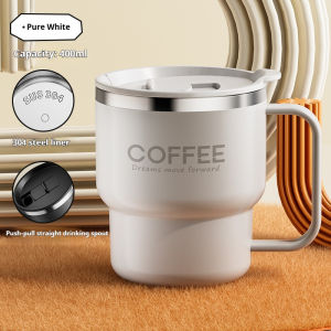 400ML Milk Coffee Mug Stainless Steel Coffee Mug With Handle Portable Double Layer Sealed Leak-proof Drinking Thermal Water Cup