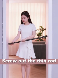 32mm/25mm Punch-Free Adjustable Shower Curtain Rod Telescopic Rod Strong Bearing Retractable Clothes Rod