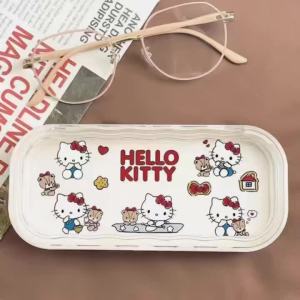 Sanrio | Wave Edge Eyeglasses Case Portable Transparent Plastic Glasses Box Cute Mini Cosmetic Jewelry Organizer for Women