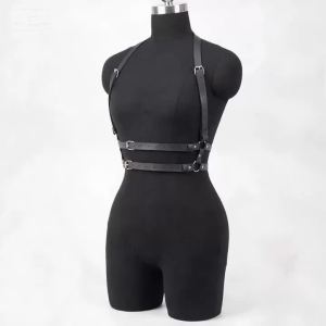 Womens Leather Body Harness Adjustable Straps Gothic Punk Style Perfect for Concerts and Raves