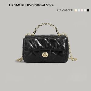URCDN RDALVO | White Diamond Quilted Versatile Fashionable Handbag Shoulder Bag Crossbody