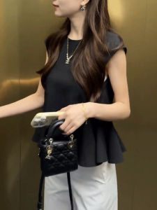 Shalldoer | Elegant Simple Sleeveless Shirt Womens Summer Fashion Design High Waist Round Neck Casual Style Pure Color High Quality Top