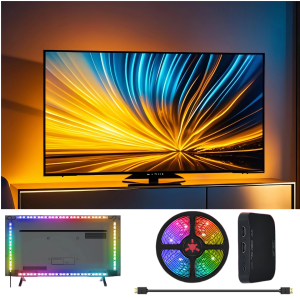 Đèn Nền LED HDMI Đồng Bộ Cho TV Chế Độ Chơi Game Dynamic Ambiance Cắm Là Chạy Tương Thích Với TV Box/PS5 Chống Nước.