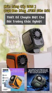 Quạt Đeo Hông Siêu Mát JF135 Pin 8000mAh Cảm Ứng Điện Thông Minh