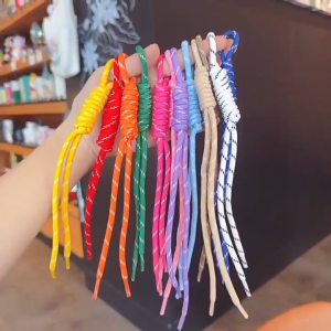 ManilaGo Color Braided Lanyard Keychain Knot Nylon Rope for Car Charm Backpack Strap Bag Accessories Gift