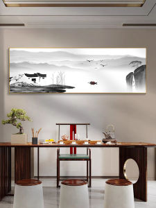 New Chinese Style Living Room Sofa Background Wall Painting Mountain Water Landscape Zen Office Decorative Artwork Modern Frame