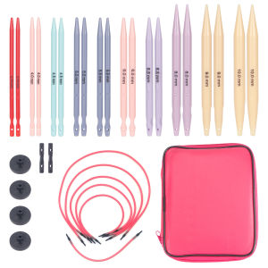 33pcs ABS Plastic Removable Knitting Needle Set Interchangeable Circular Crochet Hooks Weaving Knitting Sweaters Woven Tools