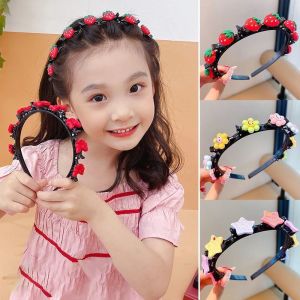 Cartoon Childrens Braided Hairband Korean style sweet Headband for Kid Fashion girl Hair Accessories
