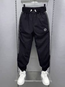 Autumn Stretch Washed Loose Mens Side Stripes Stitching Trendy Slim-Fitting Ankle-Tied Ankle-Length Sports Tapered Casual Pants