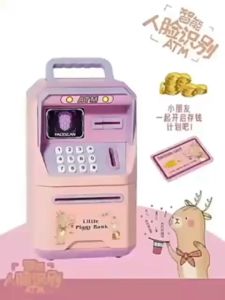 (Ready Stock) Mini ATM Savings Piggy Banks Toys for Real Money Save for Kids Electronic ATM Machine Coin Bank Money Saver Digital Password Auto Scroll Cash Safe Box Gifts for Children