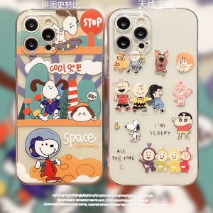 Phone Case Samsung Galaxy A55 A35 A25 A15 5G 4G New 2023 Cute Cartoon Snoopy Teletubby Ultra Thin Transparent Soft Silicone Casing Samsung A25 5G Phone Cover
