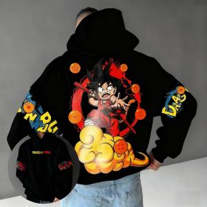 Bandai | Dragon Ball Goku Hoodie Anime Sweatshirt Men Women Cartoon Print Pullover Casual Streetwear Autumn Winter Jacket Cosplay Y2k Top