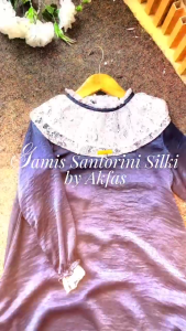 AKFAS - Gamis Anak Perempuan Set Hijab - Dress Muslim Anak Cantik Elegan dengan Renda Putih - Baju Lebaran & Pesta Anak Perempuan