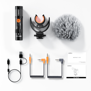 COMICA VM10 Pro Camera Microphone with Shock Mount Gain Control and Wind Muff Video Microphone for Smartphones DSLR Camera