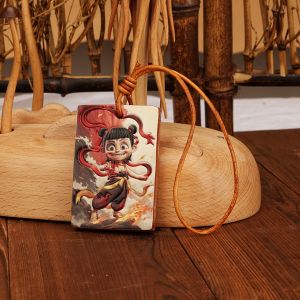 Creative Brass Keychain Car Key Ring Top Layer Cowhide Key Holder Engraving Pattern Vintage Keyfob Fashionable Accessory